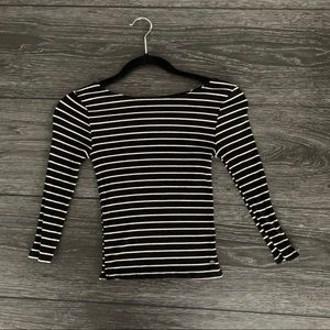 American eagle soft stripped long sleeve cropped